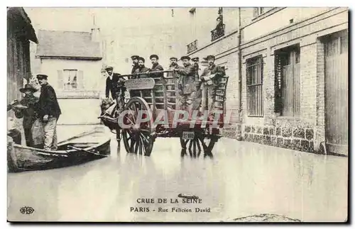 Paris - 16 - La Grande Crue de la Seine Janvier 1910 - Rue Felicien David - Cartes postales