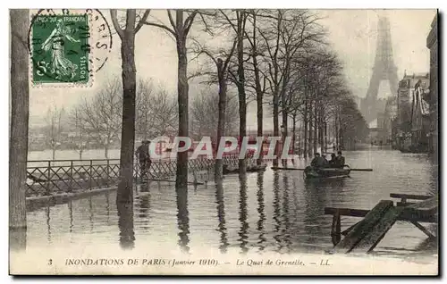 Paris - 15 - La Grande Crue de la Seine Janvier 1910 - Le Quai de Grenelle - Cartes postales