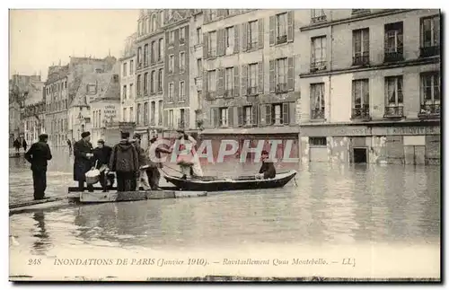 Paris - 5 - La Grande Crue de la Seine Janvier 1910 - Quai Bontebello - Cartes postales