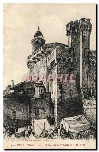 Perpignan Cartes postales Porte Notre Dame Castillet en 1835