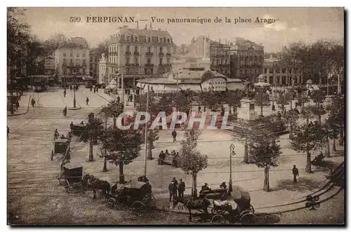 Perpignan Cartes postales Vue panoramique de la place Arago