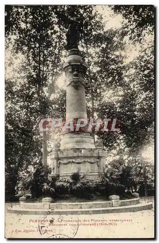 Perpignan Cartes postales Promenade des platanes (centenaires) Monument commemoratif