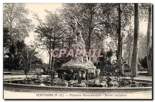 Perpignan Ansichtskarte AK Fontaine monumentale Belloc sculpteur