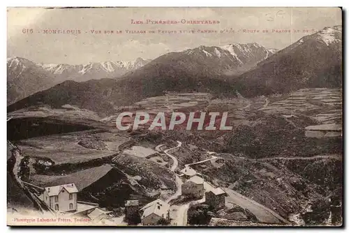 Mont Louis Vue sur le Village - Route de Prades - Ansichtskarte AK