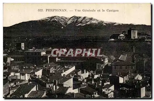 Perpignan - Vue Generale et le Canigou - Ansichtskarte AK