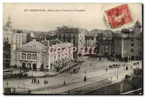 Perpignan - Place de la Victoire et le Castillet Cartes postales
