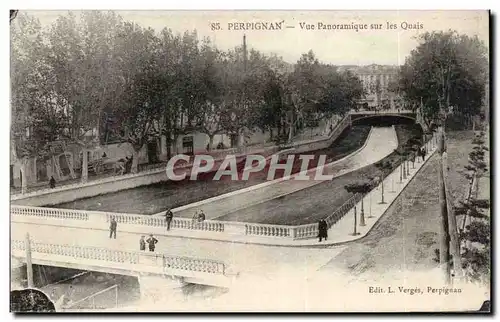 Perpignan - Vue Panoramique sur les Quais Ansichtskarte AK