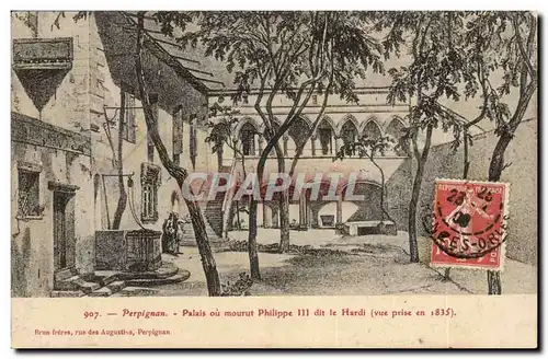 Perpignan - Palais ou mourut Pholippe III dit le Hardi vue prise en 1835 Cartes postales