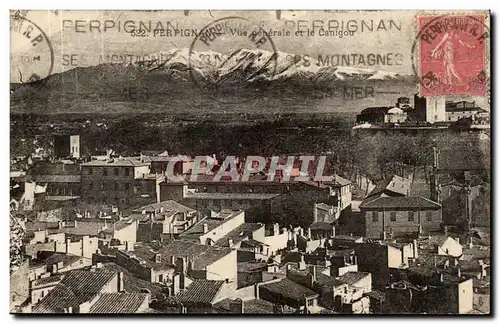 Perpignan - Vue Generale et le Canigou Ansichtskarte AK