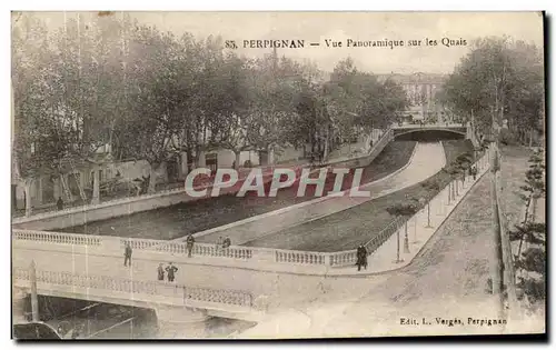 Perpignan - Vue Panoramique sur les Quais Ansichtskarte AK