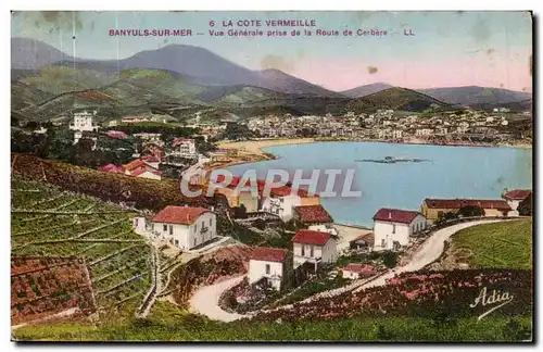 Banyuls sur Mer - Vue Generale prise de la Route de Cerbere - Cartes postales