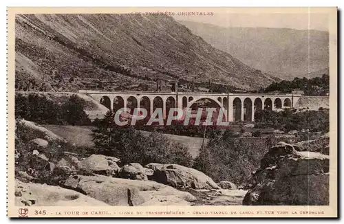 Cartes postales Vallee de Carol La tours de Carol Ligne du transpyreneen Grand viaduc de Carol et vue vers la CE