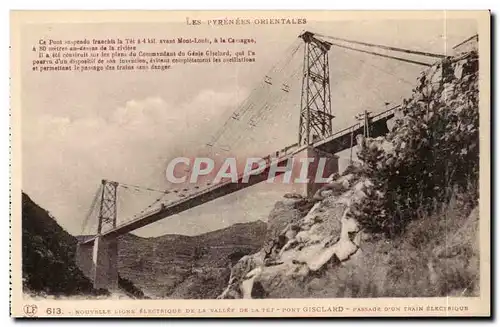 Ansichtskarte AK Nouvelle ligne electrique de la vallee de la Tet Giscalrd Passage d&#39un train electrique