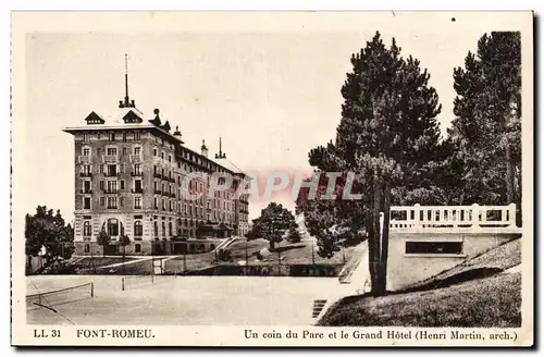 Font Romeu Cartes postales Un coin du parc et le grand hotel (Henri Martin)