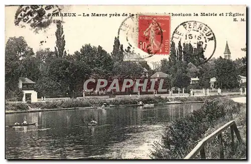 Le Perreux Cartes postales La Marne pres de horizon la mairie et l&#39eglise