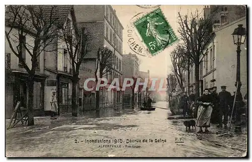 Alfortville Cartes postales Inondations 1910 Decure de la Seine Rue VEron