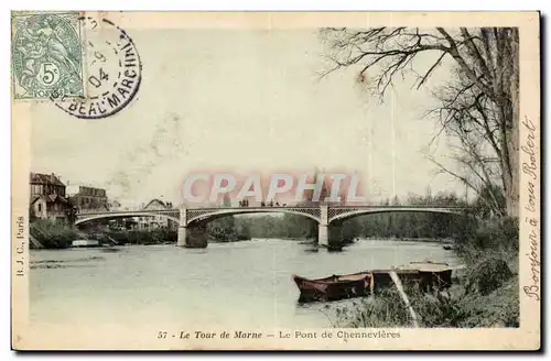 Le Tour de Marne Ansichtskarte AK Le pont de Chennevieres