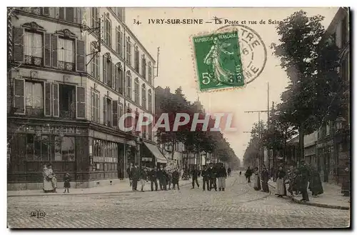 Ivry sur Seine Cartes postales La Poste et rue de Seine