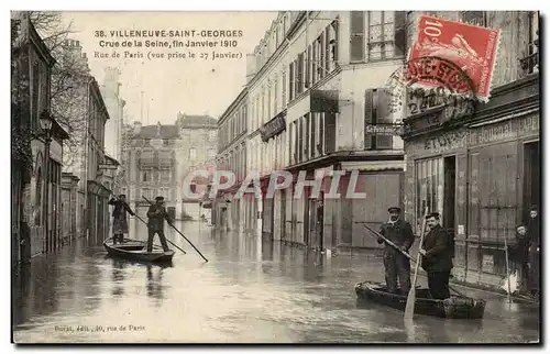 Villeneuve Saint Georges Cartes postales Crue de la Seine fin janvier 1910 Rue de Apris