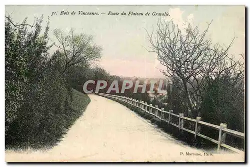 Bois de Vincennes Cartes postales Route du Plateau de Gravelle