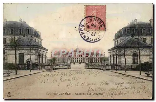 Bois de Vincennes Cartes postales CAserne des dragons