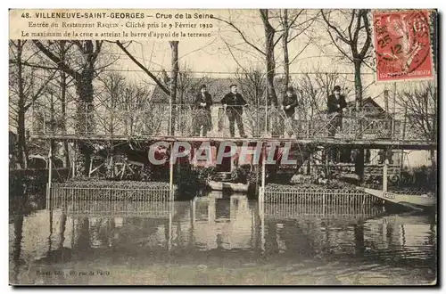 Villeneuve Saint Georges Cartes postales Crue de la Seine Janvier 1910 Entree du restaurant Raquin
