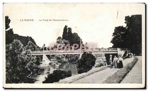 La Marne Ansichtskarte AK Au pont de Chenneviere