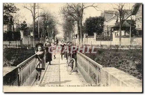 Cartes postales Le parc de Saint Maur L&#39avenue des lacs et la passerelle