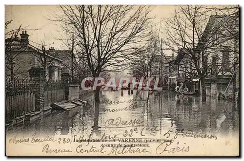 Cartes postales Inondations de la Varenne (janvier 1910) Avenue de Saint MAur