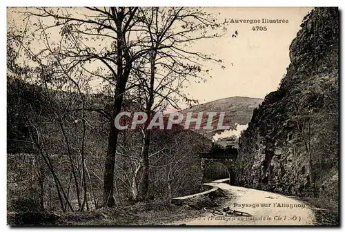 Cartes postales Paysage sur l&#39Allagnou (train)