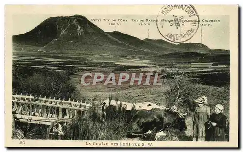 Cartes postales Auvergne La chaine des Puys Puy de Dome (vache)