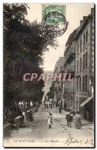 Cartes postales Auvergne Le Mont Dore La rue Menadier ( ane donkey )