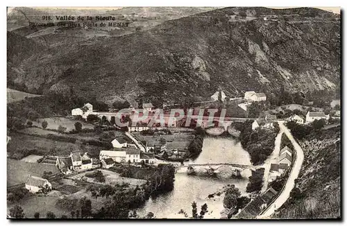 Cartes postales Vallee de la Sioule Panorama des deux ponts de Menat