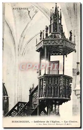 Auvergne Cartes postales Maringues Interieur de l&#39eglise la chaire