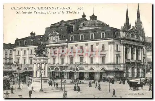 Clermont Ferrand - Statue de Vereingetorix et le Theatre - Cartes postales