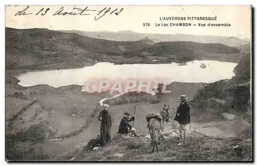 Le Lac Chambon - Vue d&#39ensemble - ane - donkey - Cartes postales