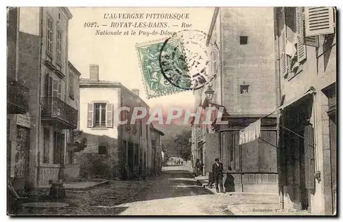 Royat les Bains - Rue Nationale et le Puy de Dome - Cartes postales