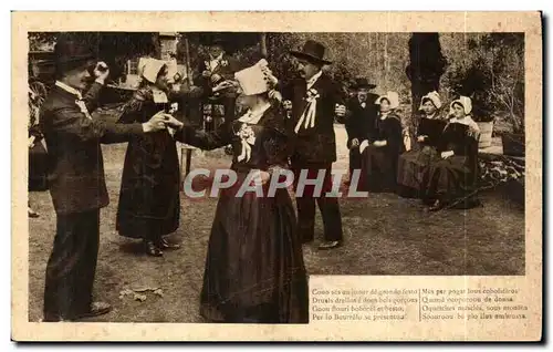 En Auvergne - La Bourree - Danse - musique - Ansichtskarte AK