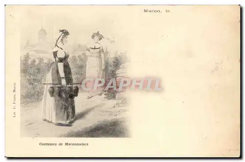 Macon Cartes postales Costumes de Maconnaises (folklore)