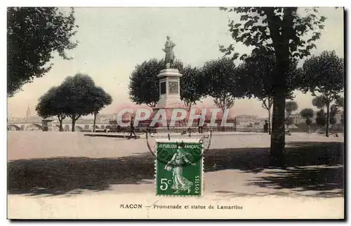 Macon Cartes postales Promenade et statue de Lamartine