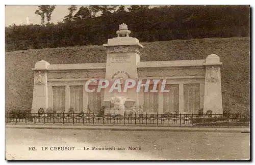 Le creusot Cartes postales Le monument aux morts