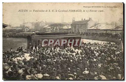 Autun Cartes postales Funerailles de SE le cardinal Perraud le 15 fevrier 1906 (train wagon)