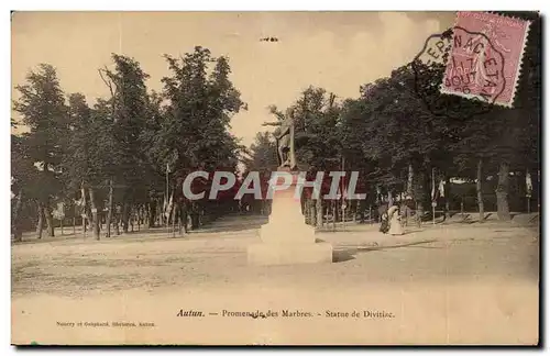 Autun Cartes postales Promenade des marbres Statue de Divitiac