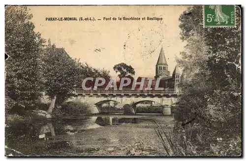 Paray le Monial Cartes postales Pont de la Bourbince et basilique