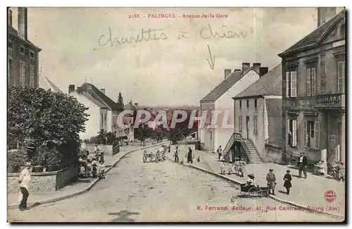Palinges Cartes postales Avenue de la gare ( enfants voiture a chien )