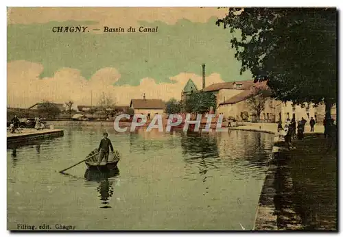 Cartes postales Chagny Bassin du canal (carte toilee)
