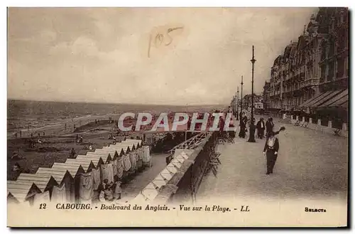 Cartes postales Cabourg Boulevard des anglais Vue sur la plage