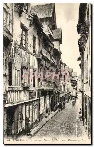 Lisieux - La Rue aux Feves - Les Vieux Manoirs Ansichtskarte AK