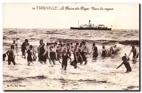 Trouville - La Reine des Plages - Dans la vague - Paquebot - Steamer - Cartes postales