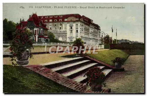 Deauville - Plage Fleurie - Royal Hotel et Boulevard Cornuche - Ansichtskarte AK